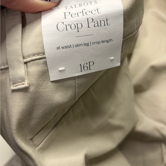 Talbots Perfect Crop Pants Size 16 Petite New Tan Beige Career Casual Beach - Picture 6 of 7